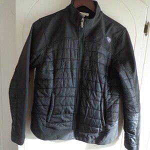 NWOT ARIAT Fitted Jacket M Black Stand Collar Zip Closure Zip Pockets